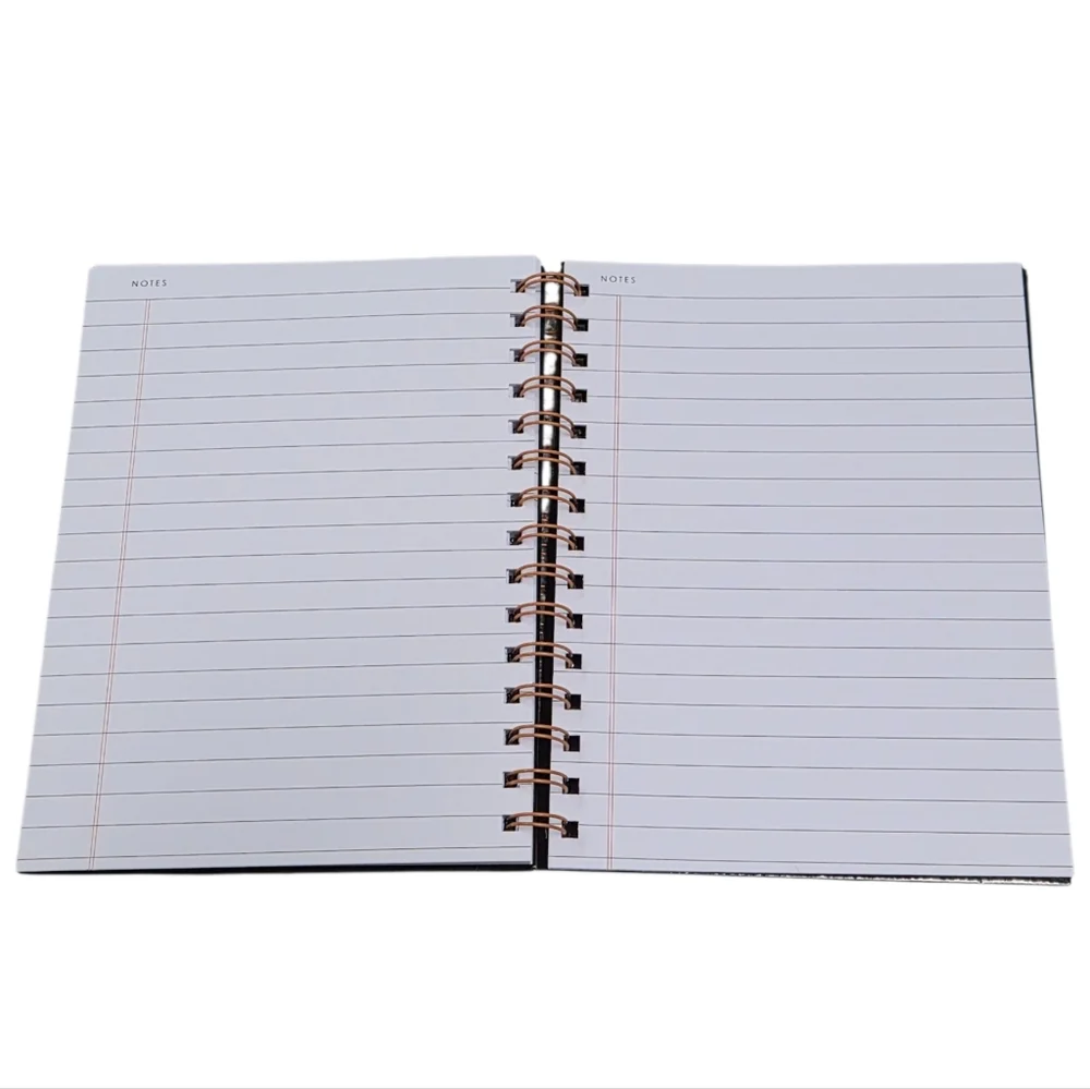 Weekly Planner Spiral Bound Undated Black Minimal Grid Notebook New Unused